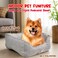 Dog Bed with Warm Fleece, Non-slip, Machine Washable, Idea for Small to Medium pets, 60 cm Pet furniture with Raised rim, Calming pet sofa, Sleeping bed, Breathable and Orthopedic Dog sofa (Beige)