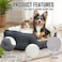 Large cushion, Dog bed with Anti-slip, Plush fabric, High sides and Thick padded, Large dog sofa with Washable, Tear Resistant sofa, Polyester, Light weight and Durable, 95 cm Pet Bed (Dark Grey)