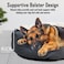 Large cushion, Dog bed with Anti-slip, Plush fabric, High sides and Thick padded, Large dog sofa with Washable, Tear Resistant sofa, Polyester, Light weight and Durable, 95 cm Pet Bed (Dark Grey)