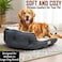 Large cushion, Dog bed with Anti-slip, Plush fabric, High sides and Thick padded, Large dog sofa with Washable, Tear Resistant sofa, Polyester, Light weight and Durable, 95 cm Pet Bed (Dark Grey)