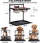 Elevated dog bowls, Adjustable height dog feeder station with 2 Stainless steel bowls, Name Tag, Bell, Pen, and Leak-proof mat, Sturdy metal pet feeder for Medium to Large dogs, 41 cm (Black)