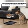 Elevated dog bowls, Adjustable height dog feeder station with 2 Stainless steel bowls, Name Tag, Bell, Pen, and Leak-proof mat, Sturdy metal pet feeder for Medium to Large dogs, 41 cm (Black)