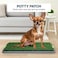 Dog potty training kit for Indoor/Outdoor, Reusable dog potty mat with Artificial grass mat, Durable ABS material, Lawn leakage holes, and Urinary tray, Ideal for Medium to Large dogs, 68 cm (Grey)