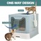Foldable enclosed cat litter box with Top &amp; Front entry, Transparent door, Sand filter pedal, Litter scoop, and Drawer type, Splash-proof design cat toilet for Indoor cats, Easy to clean 50 cm (Green)