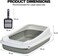 Semi-enclosed cat litter box with Litter scoop, High sides, Grid design, and detachable design, Durable lightweight cat toilet, Suitable for Indoor/Outdoor use, Easy to clean, 59 cm (Grey)