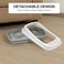 Semi-enclosed cat litter box with Litter scoop, High sides, Grid design, and detachable design, Durable lightweight cat toilet, Suitable for Indoor/Outdoor use, Easy to clean, 59 cm (Grey)