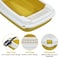 Semi-enclosed cat litter box with Litter scoop, High sides, Grid design, and detachable design, Durable lightweight cat toilet, Suitable for Indoor/Outdoor use, Easy to clean, 59 cm (Yellow)