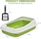 Semi-enclosed cat litter box with Litter scoop, High sides, Grid design, and detachable design, Durable lightweight cat toilet, Suitable for Indoor/Outdoor use, Easy to clean, 49 cm (Green)