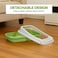Semi-enclosed cat litter box with Litter scoop, High sides, Grid design, and detachable design, Durable lightweight cat toilet, Suitable for Indoor/Outdoor use, Easy to clean, 49 cm (Green)