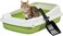 Semi-enclosed cat litter box with Litter scoop, High sides, Grid design, and detachable design, Durable lightweight cat toilet, Suitable for Indoor/Outdoor use, Easy to clean, 49 cm (Green)