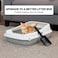 Semi-enclosed cat litter box with Litter scoop, High sides, Grid design, and detachable design, Durable lightweight cat toilet, Suitable for Indoor/Outdoor use, Easy to clean, 49 cm (Grey)