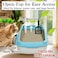 Large Cat Litter Pan for all size cats, Durable plastic and Removable design, 56cm Cat litter box with Scoop, Enclosed design, High fence and Anti-splash, Pet waste box with Easy to clean (Blue)