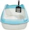 Large Cat Litter Pan for all size cats, Durable plastic and Removable design, 56cm Cat litter box with Scoop, Enclosed design, High fence and Anti-splash, Pet waste box with Easy to clean (Blue)