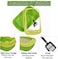 Large Cat Litter Pan for all size cats, Durable plastic and Removable design, 56cm Cat litter box with Scoop, Enclosed design, High fence and Anti-splash, Pet waste box with Easy to clean (Green)