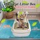 Cat Litter Pan for Small to Medium Cats, Durable plastic and Removable design, 47 cm Cat litter box with Scoop, Enclosed design, High fence and Anti-splash, Pet waste box with Easy to clean (Beige)