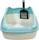 Cat Litter Pan for Small to Medium Cats, Durable plastic and Removable design, 47 cm Cat litter box with Scoop, Enclosed design, High fence and Anti-splash, Pet waste box with Easy to clean (Blue)