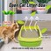 Cat Litter Pan for Small to Medium Cats, Durable plastic and Removable design, 47 cm Cat litter box with Scoop, Enclosed design, High fence and Anti-splash, Pet waste box with Easy to clean (Green)