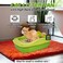 Cat Litter Pan for Small to Medium Cats, Durable plastic and Removable design, 47 cm Cat litter box with Scoop, Enclosed design, High fence and Anti-splash, Pet waste box with Easy to clean (Green)