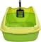 Cat Litter Pan for Small to Medium Cats, Durable plastic and Removable design, 47 cm Cat litter box with Scoop, Enclosed design, High fence and Anti-splash, Pet waste box with Easy to clean (Green)