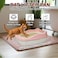 Cat Litter Pan for Small to Medium Cats, Durable plastic and Removable design, 47 cm Cat litter box with Scoop, Enclosed design, High fence and Anti-splash, Pet waste box with Easy to clean (Pink)