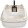 Cat Litter Pan for Small cats, Durable plastic and Removable design, 38 cm Cat litter box with Scoop, Enclosed design, High fence and Anti-splash, Pet waste box with Easy to clean (Beige)
