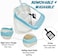 Cat Litter Pan for Small cats, Durable plastic and Removable design, 38 cm Cat litter box with Scoop, Enclosed design, High fence and Anti-splash, Pet waste box with Easy to clean (Blue)