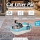 Cat Litter Pan for Small cats, Durable plastic and Removable design, 38 cm Cat litter box with Scoop, Enclosed design, High fence and Anti-splash, Pet waste box with Easy to clean (Blue)