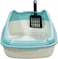 Cat Litter Pan for Small cats, Durable plastic and Removable design, 38 cm Cat litter box with Scoop, Enclosed design, High fence and Anti-splash, Pet waste box with Easy to clean (Blue)