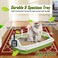 Open top cat litter box with Large size, Durable plastic, Scoop, Removable and Easy to clean, 59 cm Pet Litter tray with High Fence, Splash guard, Enclosed, Portable &amp; Ideal for All size cats, (Green)