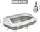 Open top cat litter box with Large size, Durable plastic, Scoop, Removable and Easy to clean, 59 cm Pet Litter tray with High Fence, Splash guard, Enclosed, Portable &amp; Ideal for All size cats, (Grey)