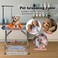 Dog grooming table Arm with Clamp, Adjustable height, Non-slip surface and Foldable pet station at Home and Salons, 145 cm Grooming table with Mesh tray, Space saving and Easy to clean, (Blue)