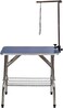 Dog grooming table Arm with Clamp, Adjustable height, Non-slip surface and Foldable pet station at Home and Salons, 145 cm Grooming table with Mesh tray, Space saving and Easy to clean, (Blue)