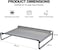 XLarge Elevated Cooling dog bed for All-sized dogs, Rectangular pet bed with Heavy-duty metal frame, Breathable mesh, and Anti-slip feet, Suitable for Indoor/Outdoor use, Easy assembly, 120 cm (Grey)