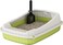 Cat litter box for Small cats, Semi-enclosed cat toilet with Litter scoop, High sides, Splash-proof, Sand filter pedal, and Detachable design, Ideal for Indoor &amp; Outdoor use, 36.5 cm (Green)