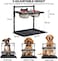 Elevated dog bowl stand for Medium to Large dogs, Heavy-duty adjustable pet feeding station with 2 Stainless steel bowls, Name Tag, Bell, Pen, and Leak-proof mat, Easy to assemble, 41 cm (Black)
