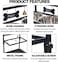 Elevated dog bowl stand for Medium to Large dogs, Heavy-duty adjustable pet feeding station with 2 Stainless steel bowls, Name Tag, Bell, Pen, and Leak-proof mat, Easy to assemble, 41 cm (Black)