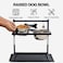 Elevated dog bowl stand for Medium to Large dogs, Heavy-duty adjustable pet feeding station with 2 Stainless steel bowls, Name Tag, Bell, Pen, and Leak-proof mat, Easy to assemble, 41 cm (Black)