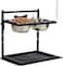 Elevated dog bowl stand for Medium to Large dogs, Heavy-duty adjustable pet feeding station with 2 Stainless steel bowls, Name Tag, Bell, Pen, and Leak-proof mat, Easy to assemble, 41 cm (Black)
