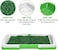 Dog potty training kit for Indoor/Outdoor use, Artificial grass puppy toilet with 3-layer design, Odor-resistant mat, Grid tray, and Base tray, Ideal for small dogs, Easy to clean, 47 cm (Green)