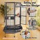Heavy-Duty bird cage with Large Front Door, Rolling wheel, Perch, Bowl, and Tray 160 cm Large Parrot cage, Indoor-Outdoor use, Spacious Cage for African Grey, Amazon Parrot, and Easy to clean, (Grey)