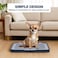 Flat dog training tray with Detachable grid pads holder, Handle design, and Non-slip base, Dog toilet for Small to medium dogs, Can be used both Indoor/Outdoor, 50 cm (Navy-Blue)