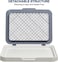 Flat dog training tray with Detachable grid pads holder, Handle design, and Non-slip base, Dog toilet for Small to medium dogs, Can be used both Indoor/Outdoor, 50 cm (White)