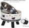 Stainless steel Raised pet bowl for Indoor Cat &amp; Small dogs, Durable pet feeding bowl with Detachable design, Plastic base, and Non-slip base, Easy to assemble, 14 cm (BLACK)