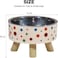 Stainless steel Raised pet bowl for Indoor Cat &amp; Small dogs, Durable pet feeding bowl with Detachable design, Plastic base, and Non-slip base, Easy to assemble, 14 cm (LIGHT BROWN)