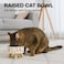Stainless steel Raised pet bowl for Indoor Cat &amp; Small dogs, Durable pet feeding bowl with Detachable design, Plastic base, and Non-slip base, Easy to assemble, 14 cm (LIGHT BROWN)