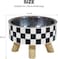 Stainless steel Raised pet bowl for Indoor Cat &amp; Small dogs, Durable pet feeding bowl with Detachable design, Plastic base, and Non-slip base, Easy to assemble, 14 cm (BLACK/WHITE)