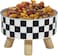 Stainless steel Raised pet bowl for Indoor Cat &amp; Small dogs, Durable pet feeding bowl with Detachable design, Plastic base, and Non-slip base, Easy to assemble, 14 cm (BLACK/WHITE)