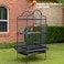 Large bird cage with Open-top design, Food bowls, Wooden perches, Seed guard, Slide-out tray, and Universal wheels, Sturdy metal bird cage for Parrots, Cockatiel, Easy assembly, 168 cm (Black)