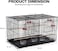 Breeding bird cage for Small-sized birds, Sturdy metal bird cage with Divider, Wooden perch, Feeding cups, and Removable tray, Ideal for Indoor/Outdoor use, 76 cm (Black)