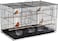 Breeding bird cage for Small-sized birds, Sturdy metal bird cage with Divider, Wooden perch, Feeding cups, and Removable tray, Ideal for Indoor/Outdoor use, 76 cm (Black)